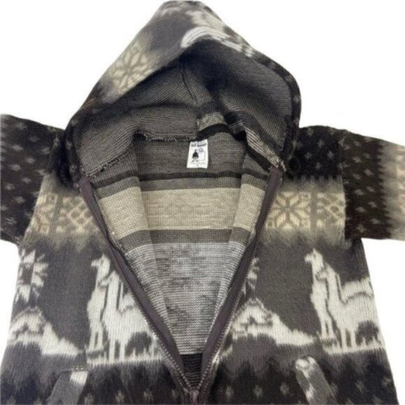 Tejidos Aly Marka 100% Wool full zip jacket made in Ecuador unisex youth size 8 - Picture 9 of 11